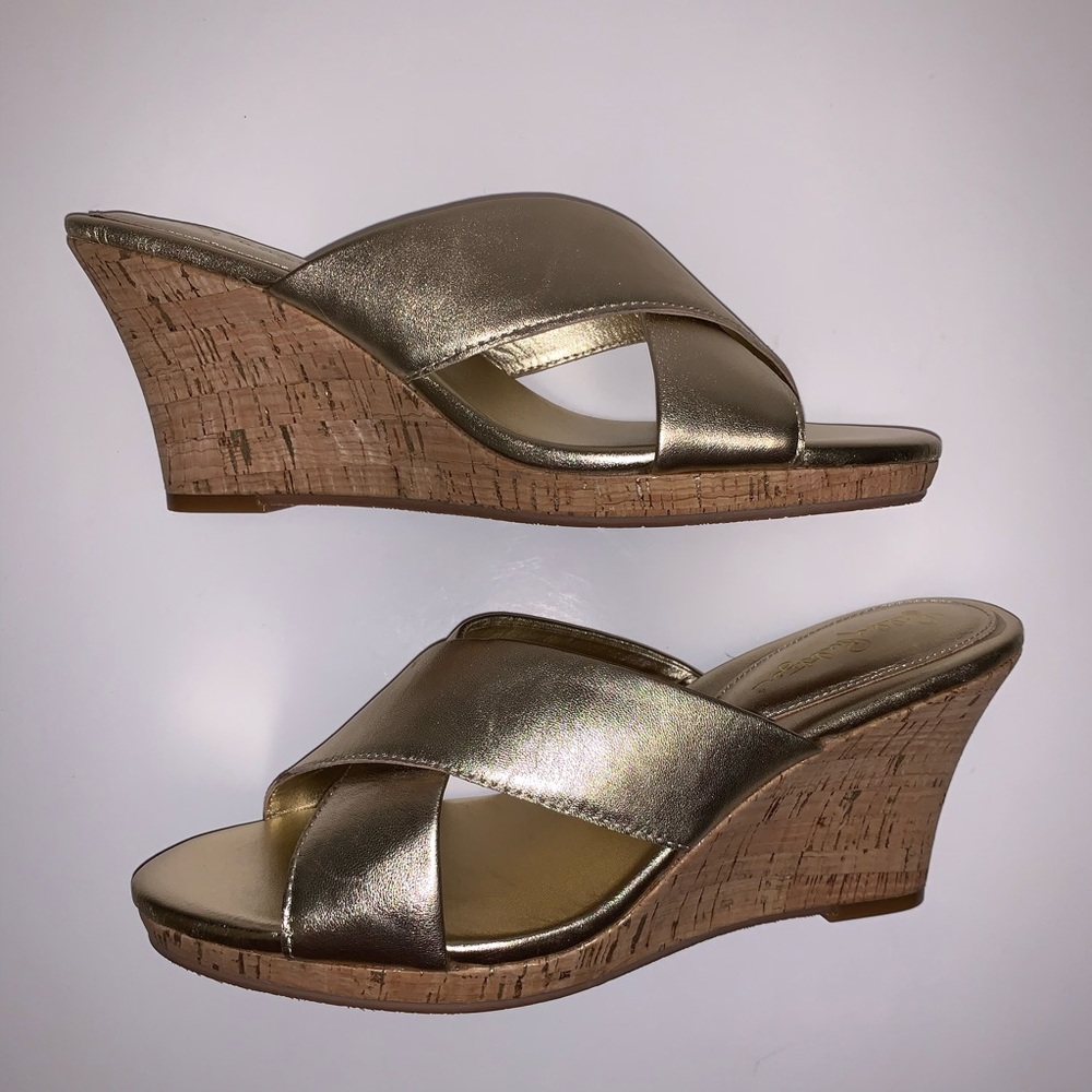 Lilly Pulitzer Selena Slide Wedge Sandals 8,5 NWOB